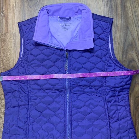 LL Bean Purple Quilted Vest Girls XL 18 - Picture 7 of 7